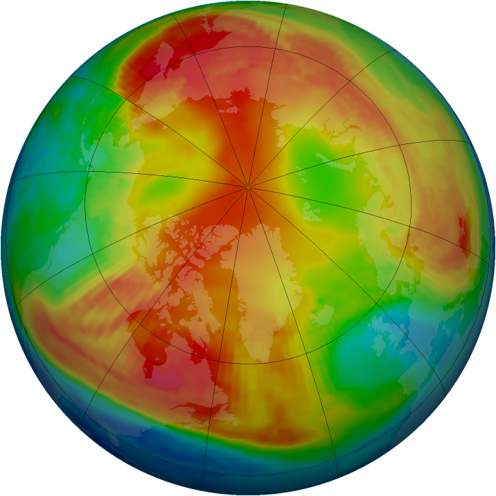Arctic ozone map for 04 February 1985